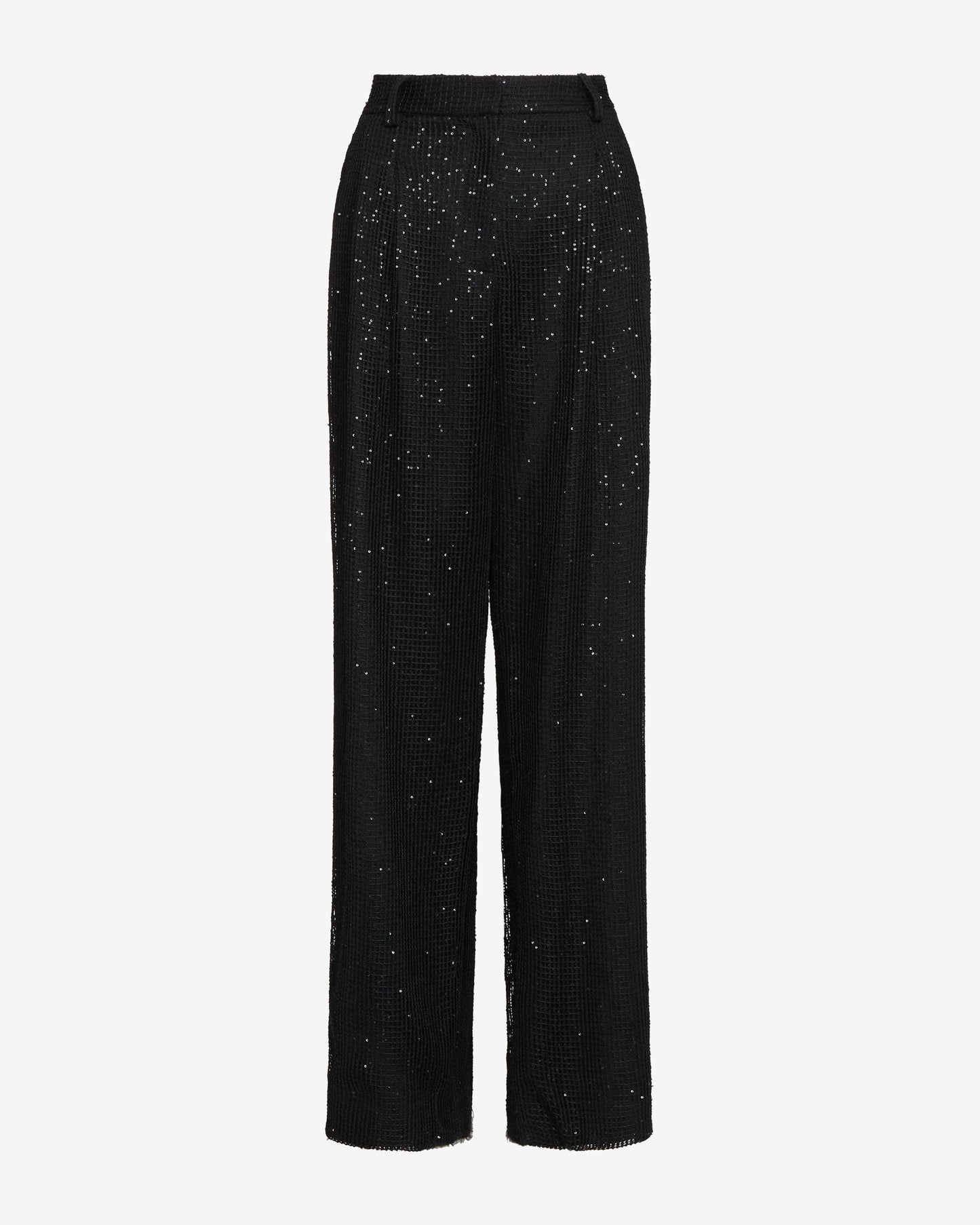 TWP Black Sulli Pant in Mini Sequin Netting view 1