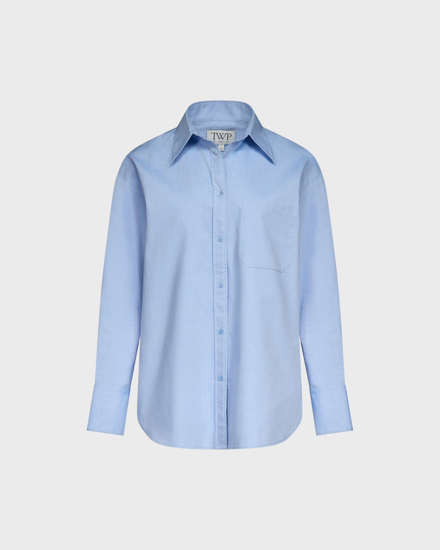TWP Baby blue Big Joe Shirt in Double Skin Shirting view 1