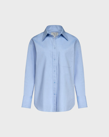 TWP Baby blue Big Joe Shirt in Double Skin Shirting view 1