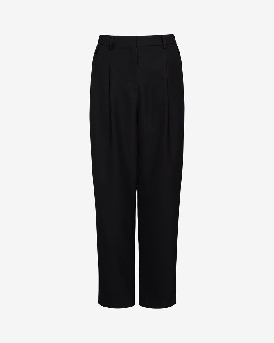 TWP Black Cornelia St. Pant with Tux Stripe in Compact Suiting view 1