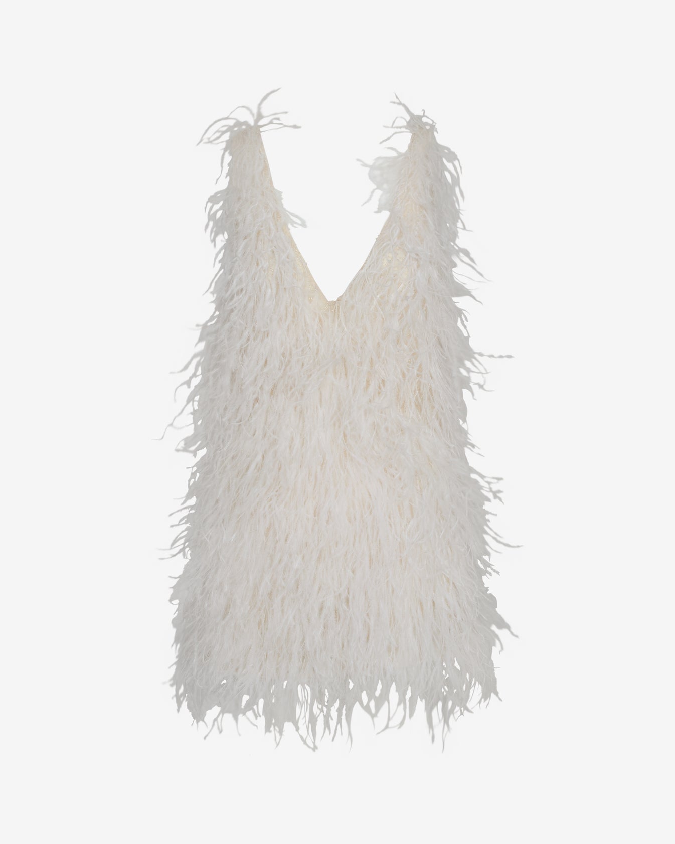 TWP Ivory Mini Dress in Feathers view 8