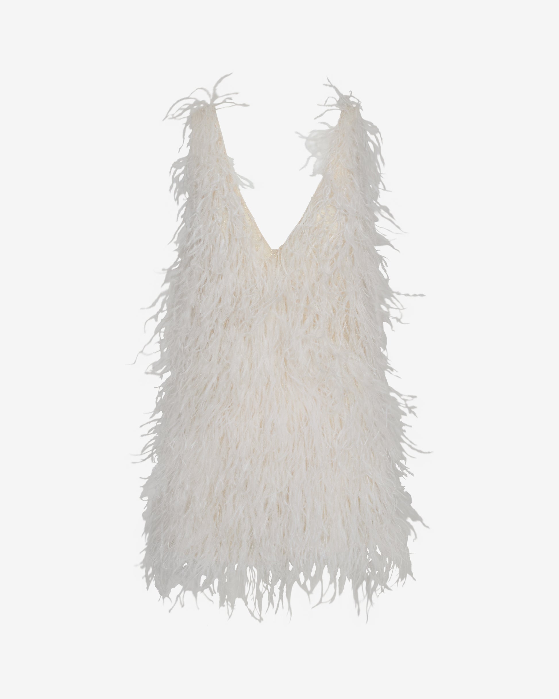TWP Ivory Mini Dress in Feathers view 8