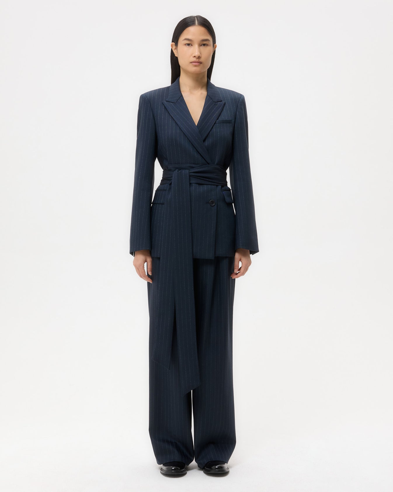 TWP Insignia blue Delancey Blazer in Stretch Wool view 6