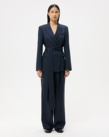 TWP Insignia blue Delancey Blazer in Stretch Wool view 6
