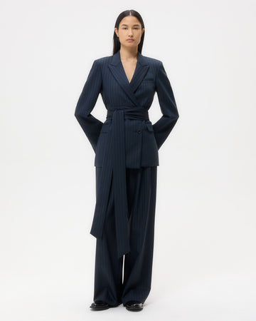 TWP Insignia blue Delancey Blazer in Stretch Wool view 3