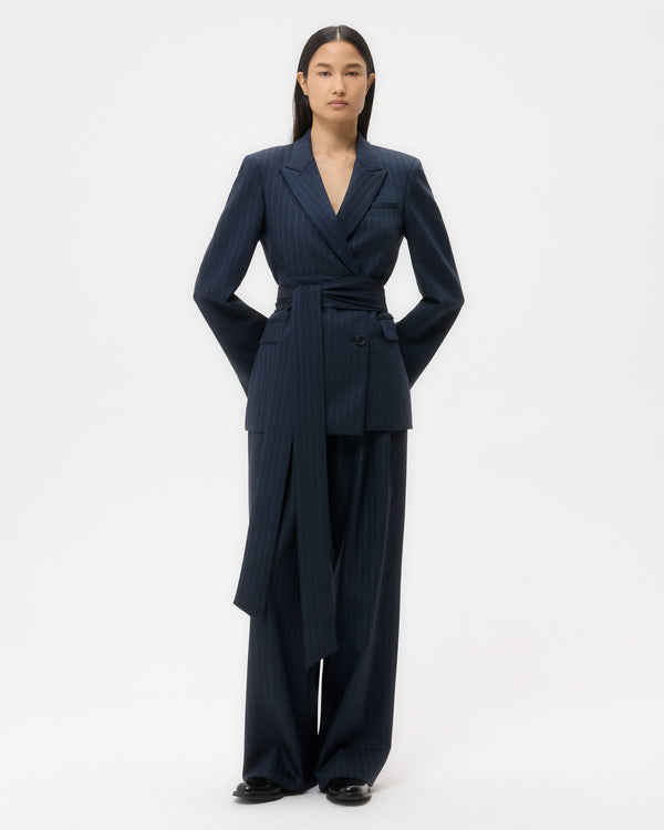 TWP Insignia blue Delancey Blazer in Stretch Wool view 3
