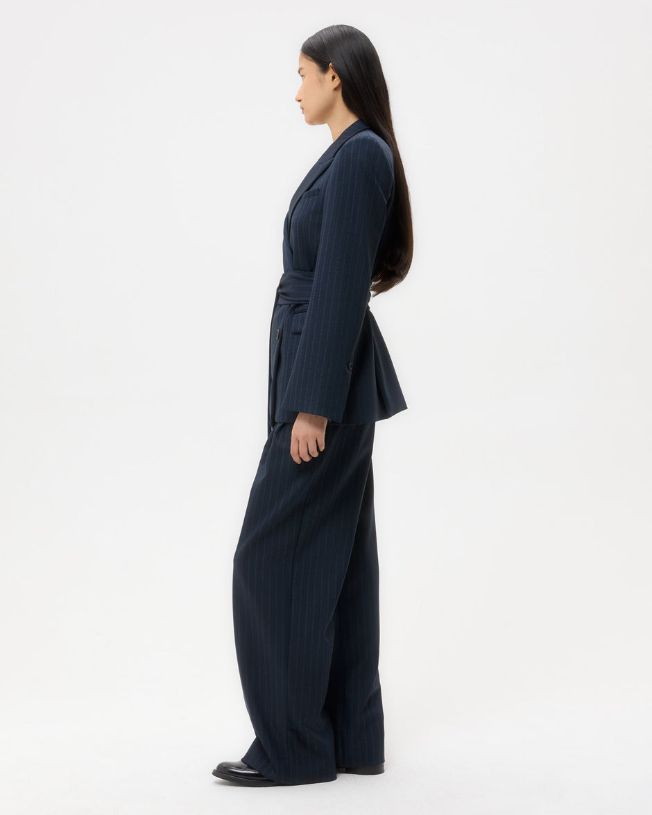 TWP Insignia blue Delancey Blazer in Stretch Wool view 4