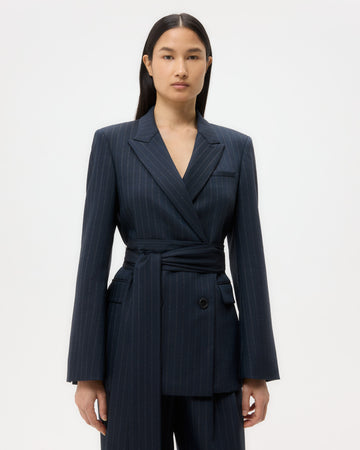 TWP Insignia blue Delancey Blazer in Stretch Wool view 1