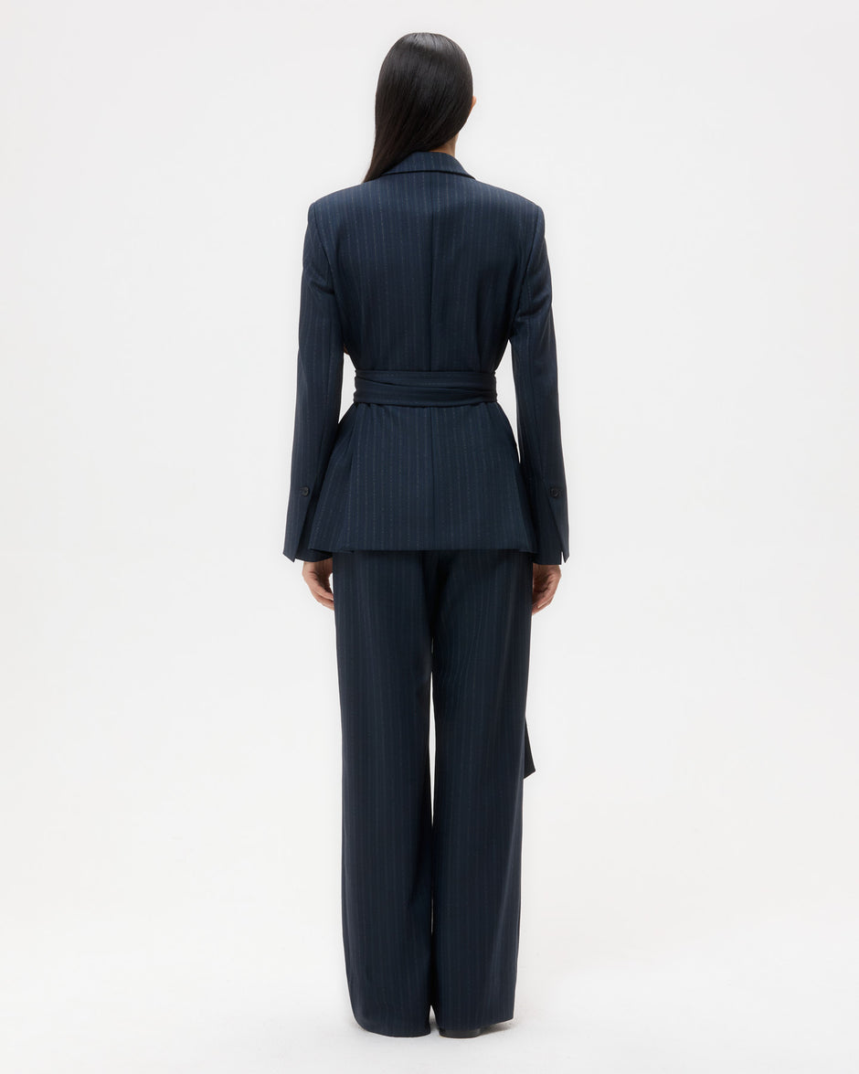 TWP Insignia blue Delancey Blazer in Stretch Wool view 5