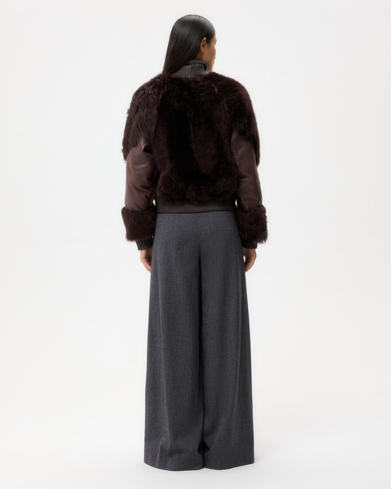 TWP Deep red wine Marnie Jacket in Shearling view 5