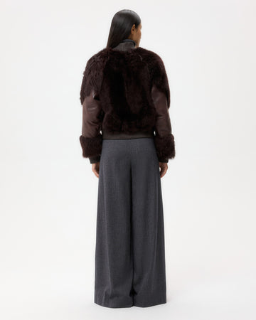 TWP Deep red wine Marnie Jacket in Shearling view 5