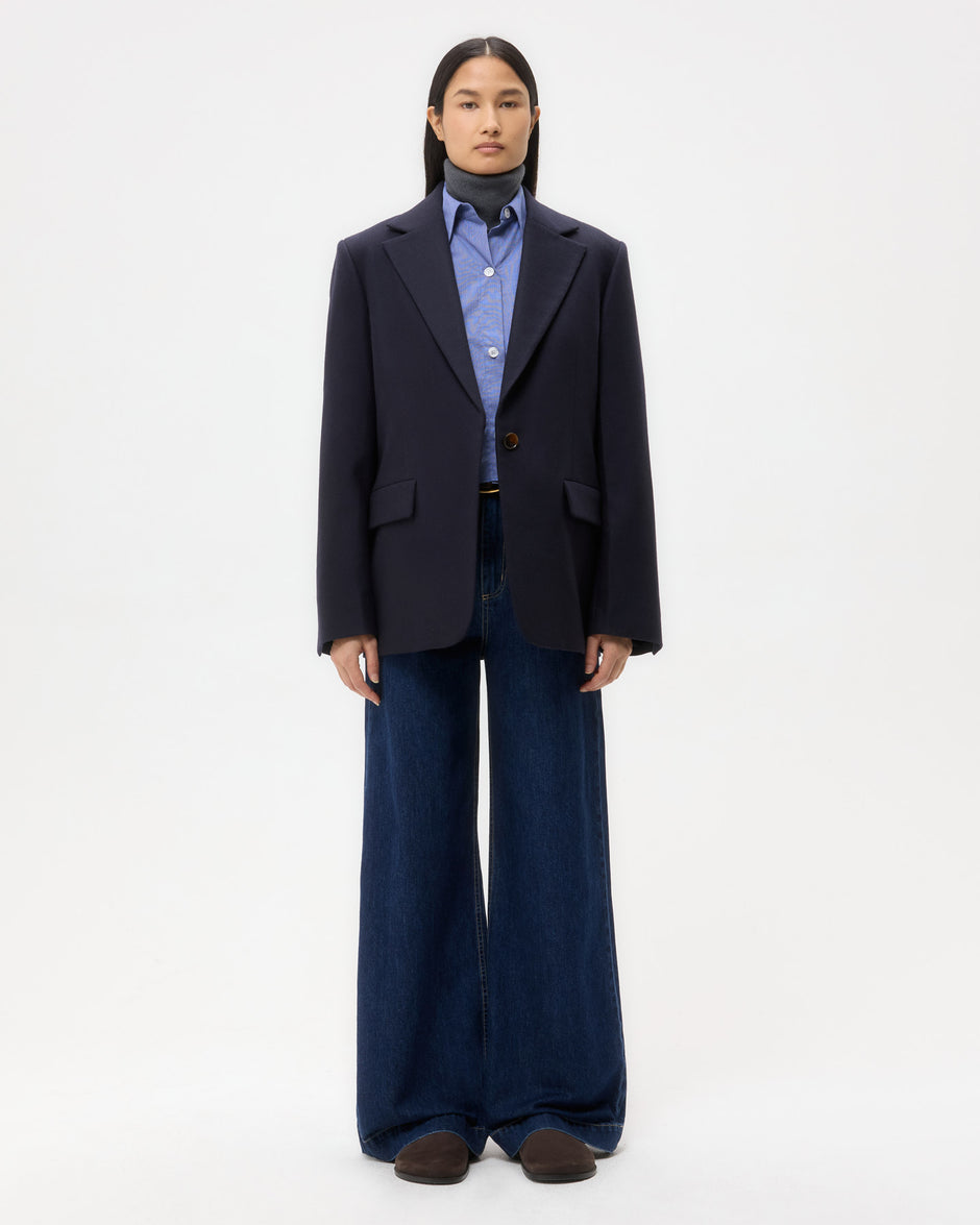 TWP Midnight Jillian Blazer in Wool Flannel view 6