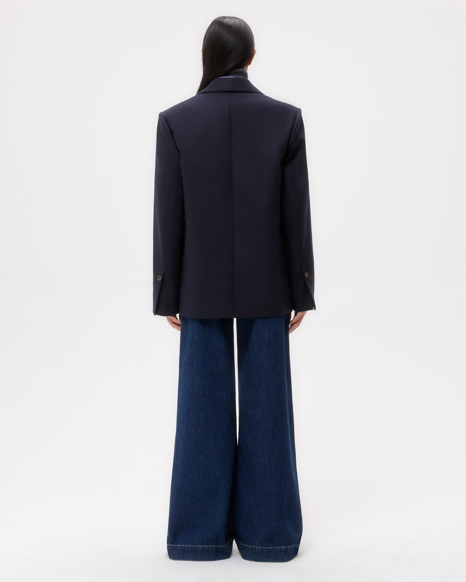 TWP Midnight Jillian Blazer in Wool Flannel view 5