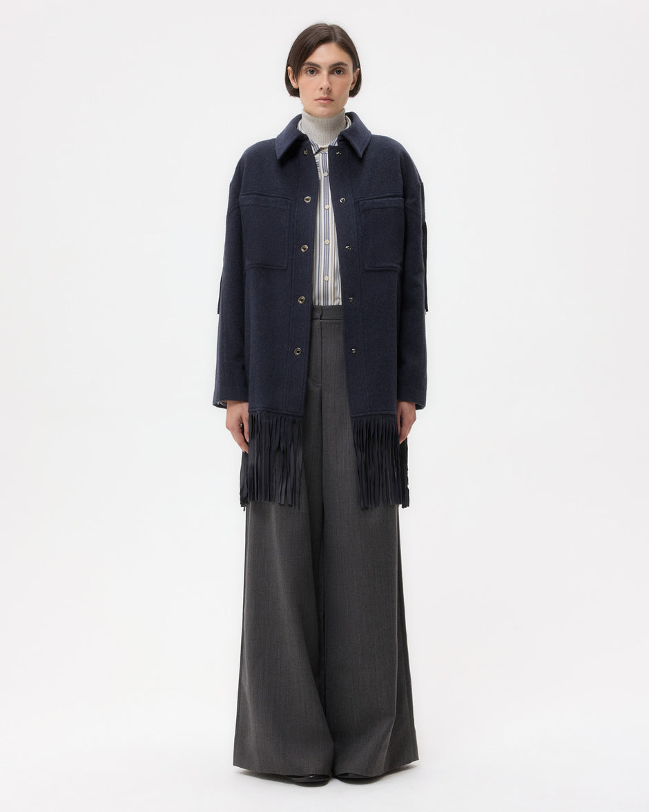 TWP Midnight Midnight Cowboy Jacket in Cashmere Coating view 5