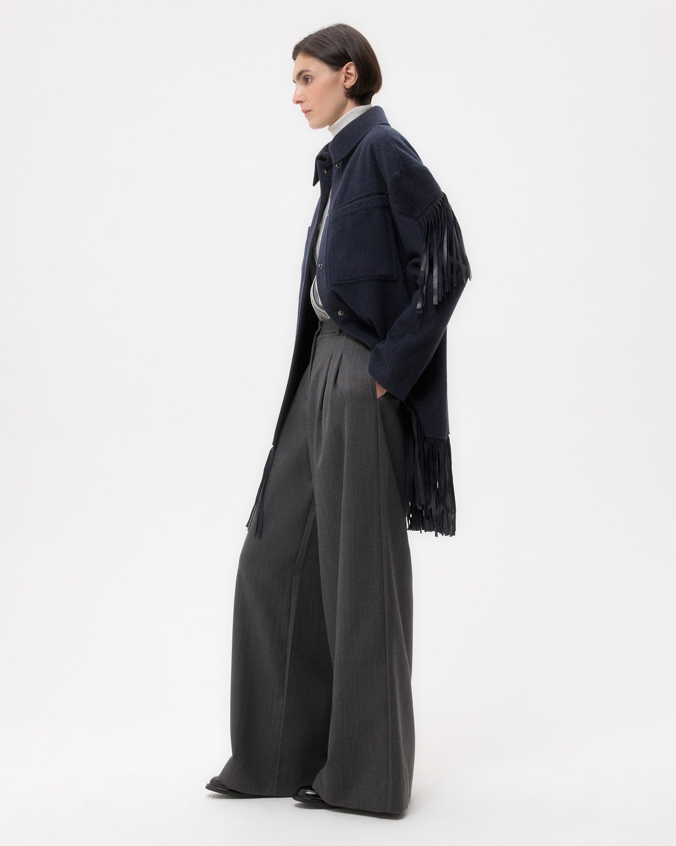 TWP Midnight Midnight Cowboy Jacket in Cashmere Coating view 4