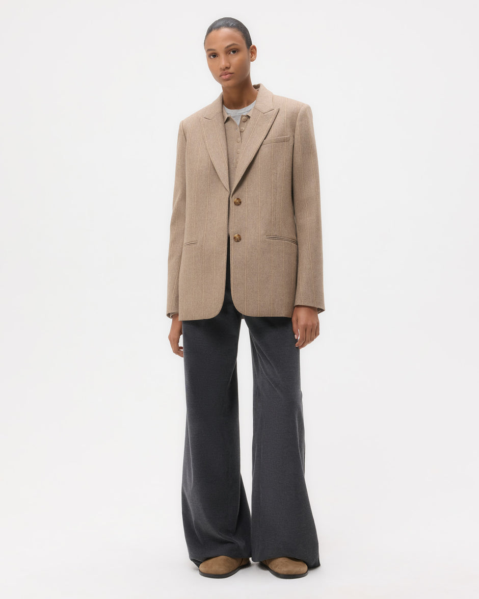 TWP Timber wolf mult Sweet Pea Blazer Without Pintuck in Stretch Wool view 1