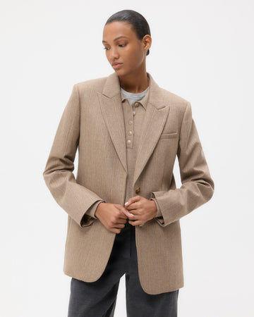TWP Timber wolf mult Sweet Pea Blazer Without Pintuck in Stretch Wool view 2