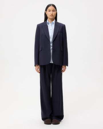 TWP Midnight Perfect Boyfriend Blazer in Micro Herringbone Suiting view 6