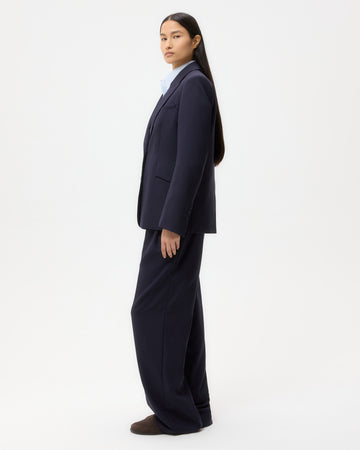 TWP Midnight Perfect Boyfriend Blazer in Micro Herringbone Suiting view 4
