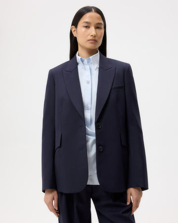 TWP Midnight Perfect Boyfriend Blazer in Micro Herringbone Suiting view 1