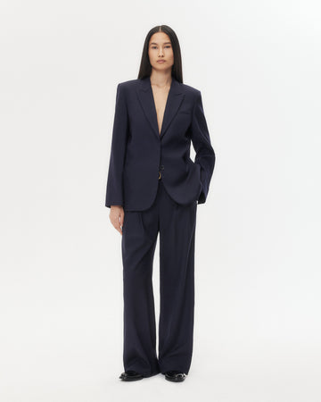 TWP Midnight Perfect Boyfriend Blazer in Micro Herringbone Suiting view 3
