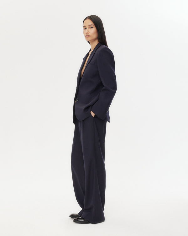 TWP Midnight Perfect Boyfriend Blazer in Micro Herringbone Suiting view 4
