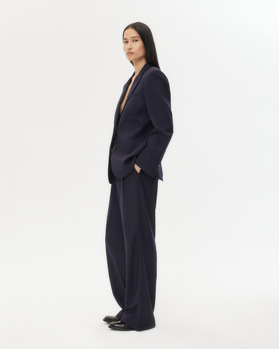 TWP Midnight Perfect Boyfriend Blazer in Micro Herringbone Suiting view 4