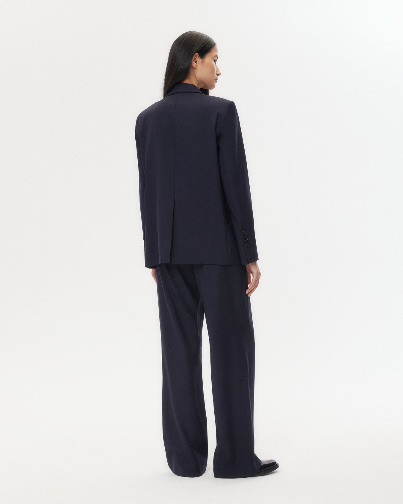 TWP Midnight Perfect Boyfriend Blazer in Micro Herringbone Suiting view 5