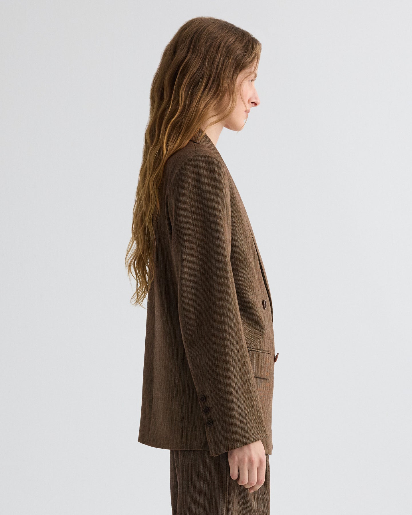 TWP Taupe Harper Blazer in Stretch Wool view 4