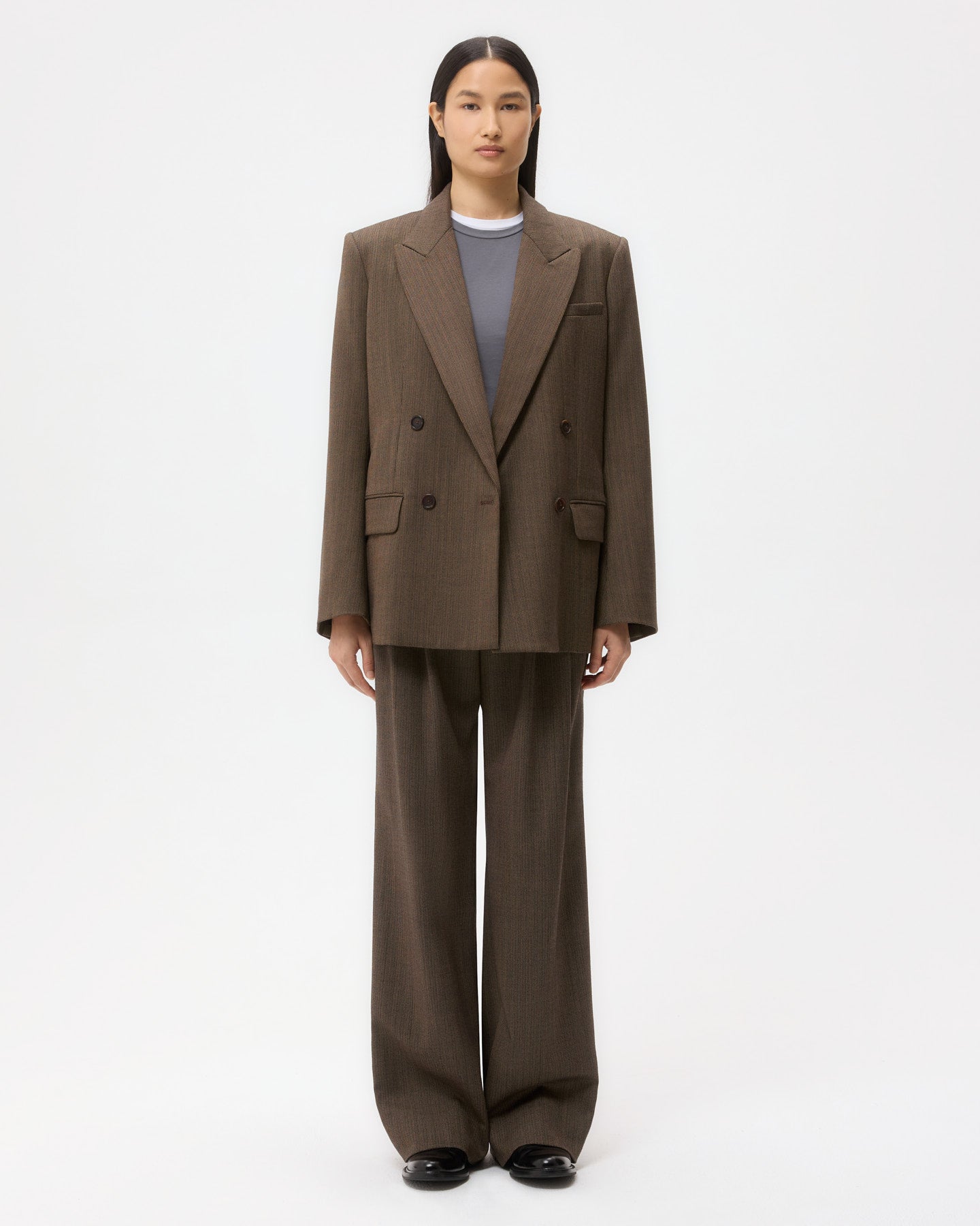 TWP Taupe Harper Blazer in Stretch Wool view 6