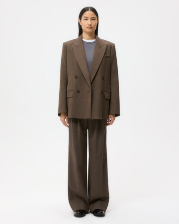 TWP Taupe Harper Blazer in Stretch Wool view 6