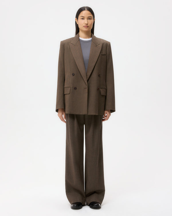 TWP Taupe Harper Blazer in Stretch Wool view 6
