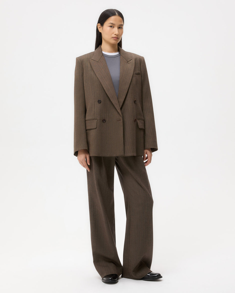TWP Taupe Harper Blazer in Stretch Wool view 3