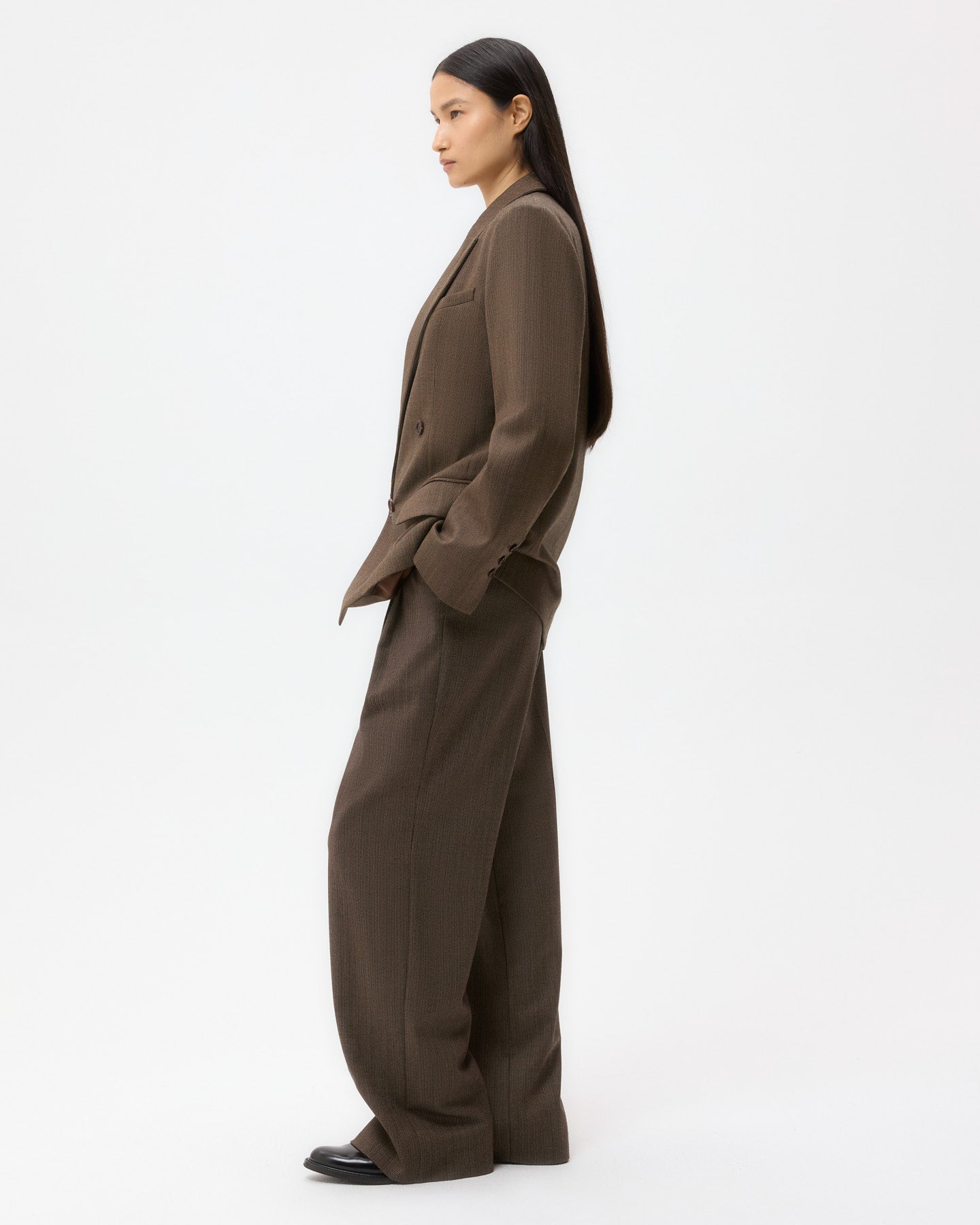 TWP Taupe Harper Blazer in Stretch Wool view 4