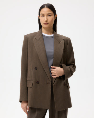 TWP Taupe Harper Blazer in Stretch Wool view 1