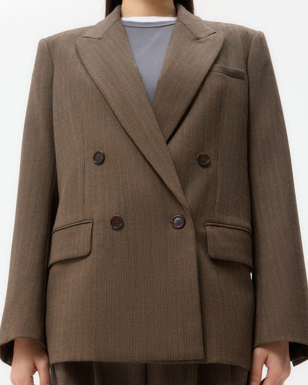 TWP Taupe Harper Blazer in Stretch Wool view 2