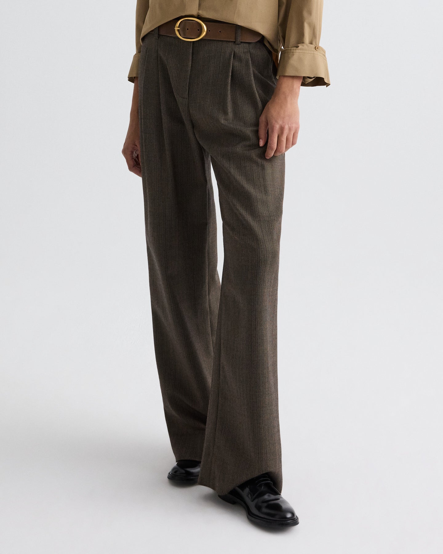 TWP Taupe Sulli Pant in Stretch Wool view 1