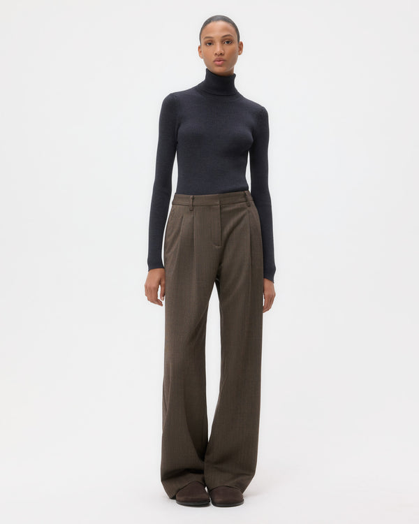 TWP Taupe Sulli Pant in Stretch Wool view 4