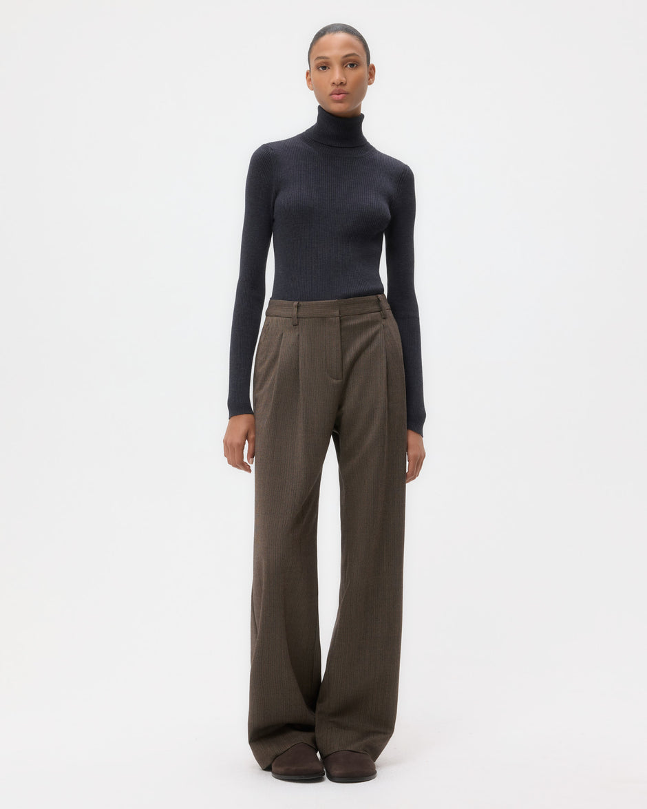 TWP Taupe Sulli Pant in Stretch Wool view 4