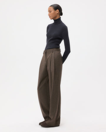 TWP Taupe Sulli Pant in Stretch Wool view 1