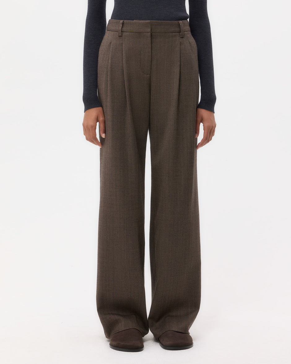 TWP Taupe Sulli Pant in Stretch Wool view 2