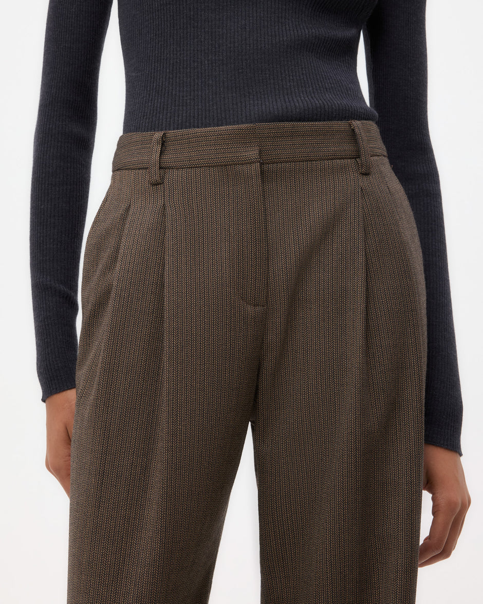 TWP Taupe Sulli Pant in Stretch Wool view 3