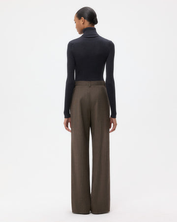 TWP Taupe Sulli Pant in Stretch Wool view 5