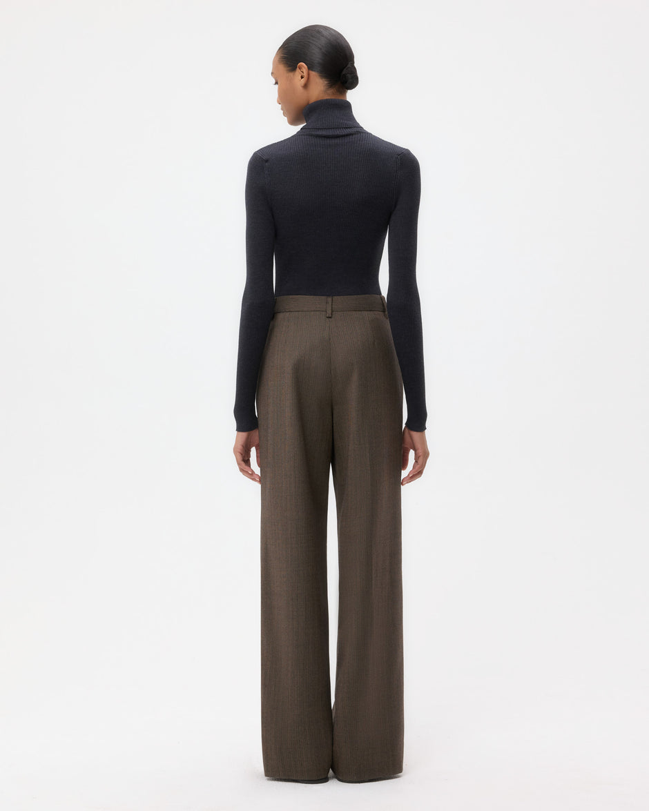 TWP Taupe Sulli Pant in Stretch Wool view 5