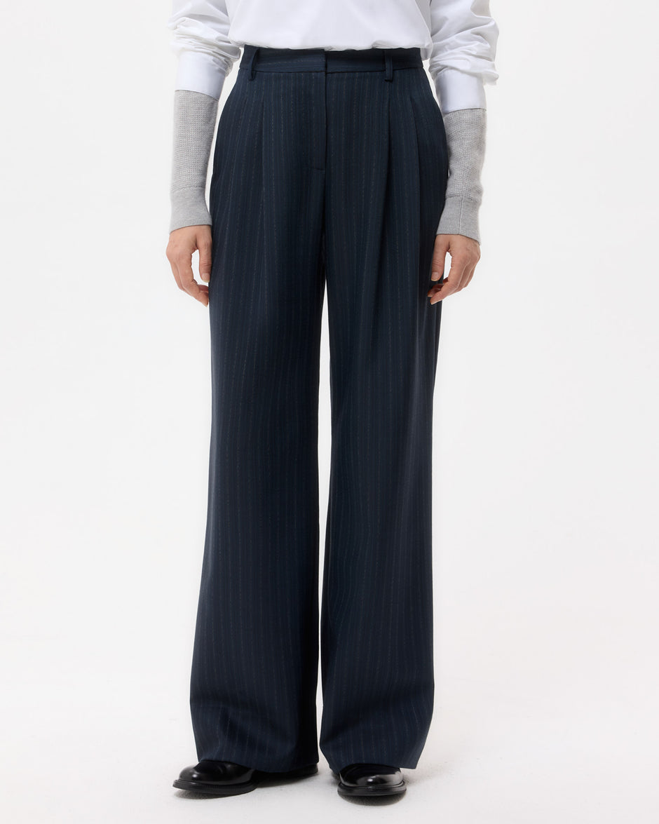 TWP Insignia blue Sulli Pant in Stretch Wool view 2