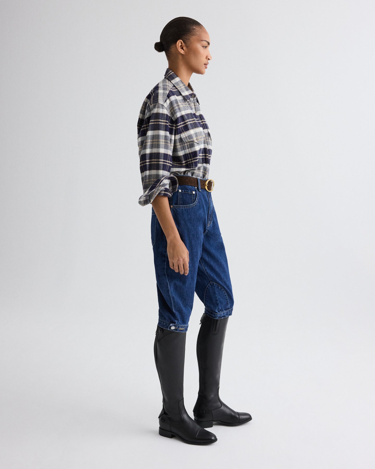 TWP Dark stone Jodhpur in Denim view 4