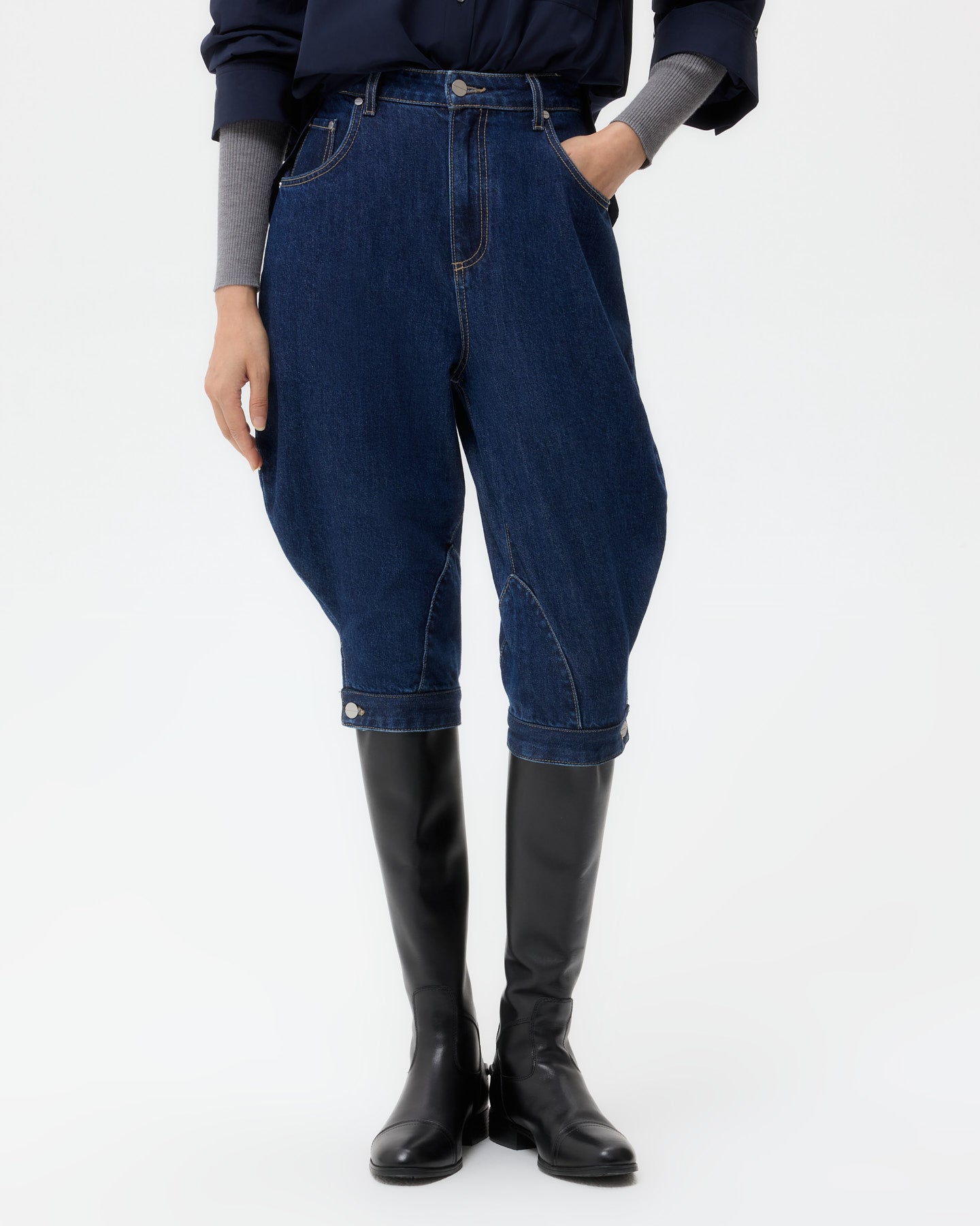 TWP Dark stone Jodhpur in Denim view 1