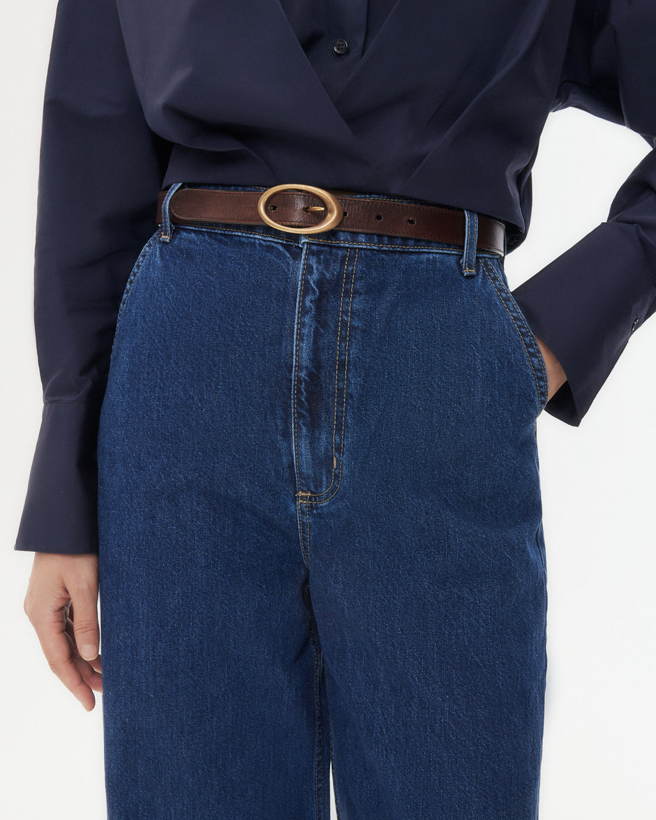 TWP Dark stone McDougal St Jean in Heavy Denim view 3