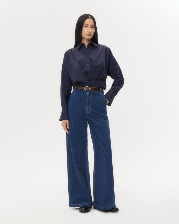 TWP Dark stone McDougal St Jean in Heavy Denim view 2