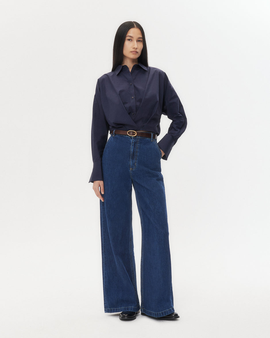 TWP Dark stone McDougal St Jean in Heavy Denim view 2